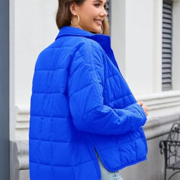 Oversized Puffer Jacket Lightweight Quilted Winter Coat Chic Minimal Y2K - Picture 3 of 8